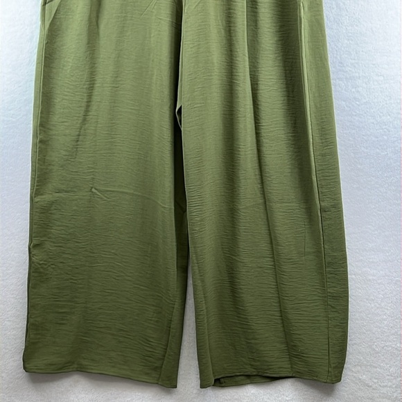 Naïf Jumpsuit Women’s Large Green Button Front Wide Leg Elastic Waist Tie NWT - Picture 8 of 11